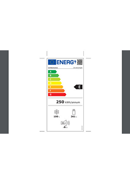 Lg GN-B452PQBK.ASWPLTK E Enerji Sınıfı 461L Üstten Donduruculu Nofrost Buzdolabı