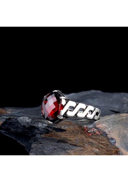 Zirkon Taşlı Oval Model 925 Ayar Gümüş Erkek Yüzük fiyatları