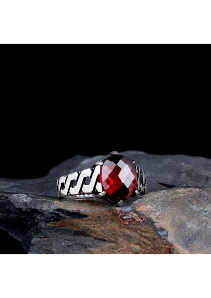 Zirkon Taşlı Oval Model 925 Ayar Gümüş Erkek Yüzük modelleri