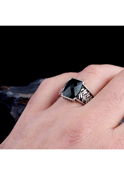 Zirkon Taşlı 925 Ayar Erkek Gümüş Yüzük