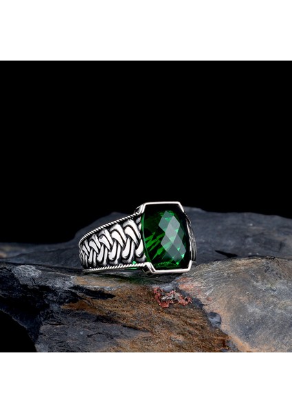 Zirkon Taşlı 925 Ayar Erkek Gümüş Yüzük modelleri