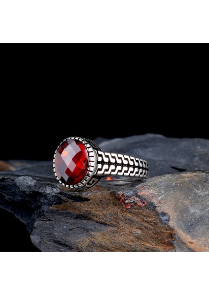 Zirkon Taşlı Oval Model 925 Ayar Gümüş Erkek Yüzük fiyatları