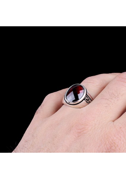 Zirkon Taşlı Oval Model 925 Ayar Gümüş Erkek Yüzük modelleri