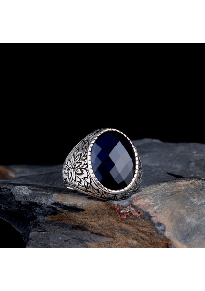 Zirkon Taşlı Oval Model 925 Ayar Gümüş Erkek Yüzük modelleri