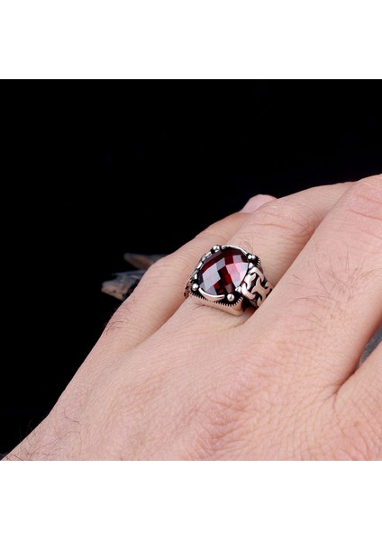 Zirkon Taşlı Oval Model 925 Ayar Gümüş Erkek Yüzük