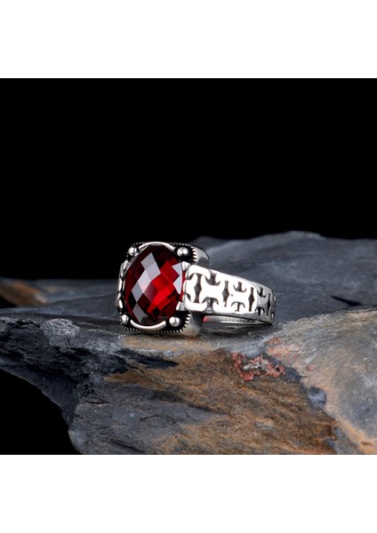 Zirkon Taşlı Oval Model 925 Ayar Gümüş Erkek Yüzük fiyatları