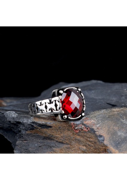 Zirkon Taşlı Oval Model 925 Ayar Gümüş Erkek Yüzük modelleri