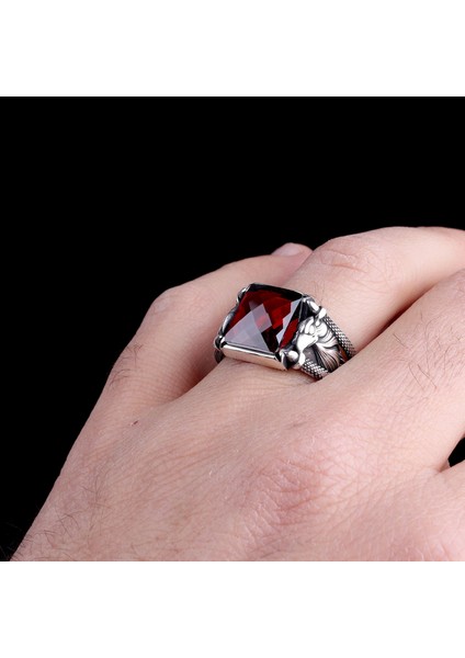 Zirkon Taşlı Kartal Model 925 Ayar Gümüş Erkek Yüzük