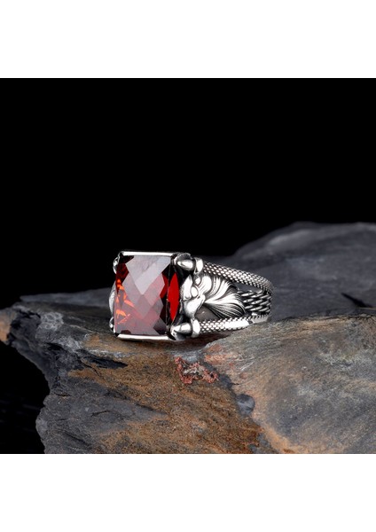 Zirkon Taşlı Kartal Model 925 Ayar Gümüş Erkek Yüzük fiyatları