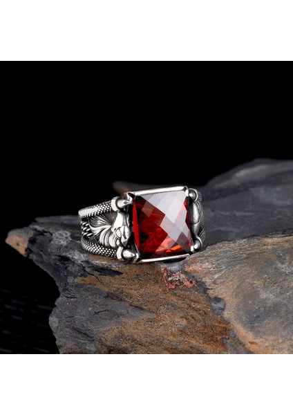 Zirkon Taşlı Kartal Model 925 Ayar Gümüş Erkek Yüzük modelleri