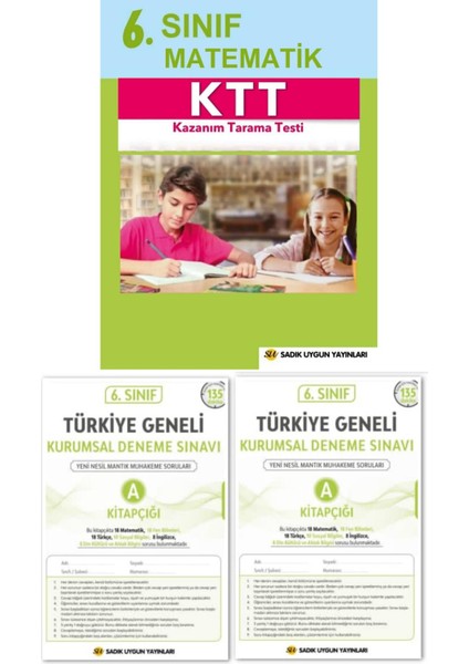 6. Sınıf Matematik Tarama Testi - 2 Adet Kurumsal Deneme Sınavı