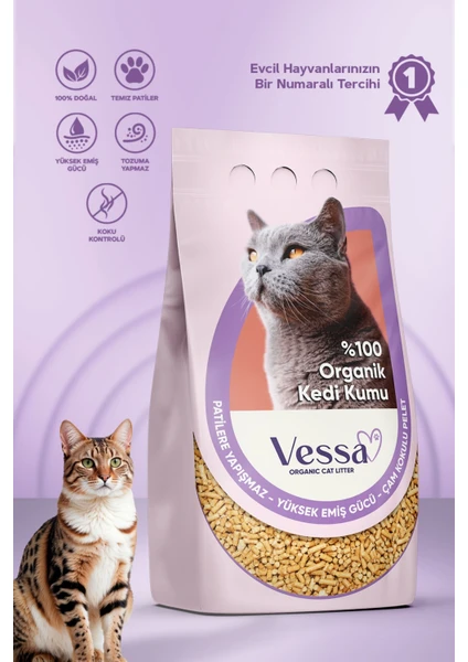 Kedi Kumu %100 Organik Doğal Çam Kokulu Pelet 5 Lt / 2,5 kg