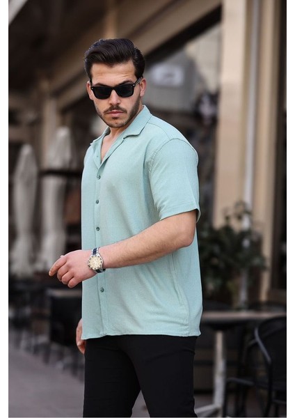 Tex Republic Erkek Gri Oversize Yazlık Bürümcük Gömlek fiyatları