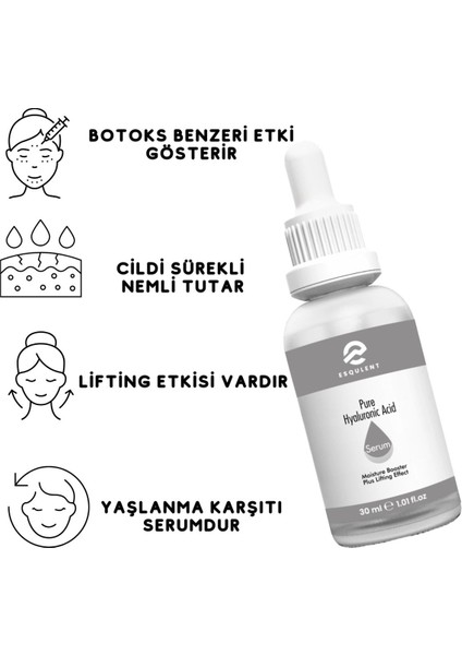 Pure Hyaluronic Acid Serum – Botoks Etkili, Yoğun Nemlendirici Etkili Hyaluronik Asit Serum 30 ml modelleri