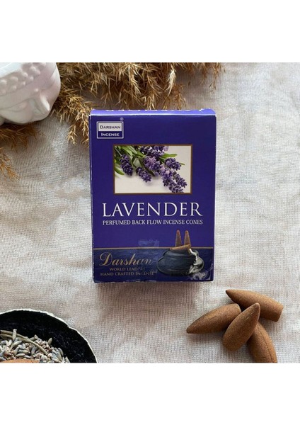 Darshan Incense Lavender (Lavanta) Geri Akış (Back Flow) Tütsü 10 Adet