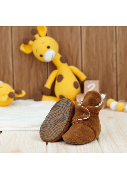 Polar Bebek Pandufu, Kaydırmaz Taban, Organik Pamuk Astarlı, İlk Adım Ev Patiği, Taba