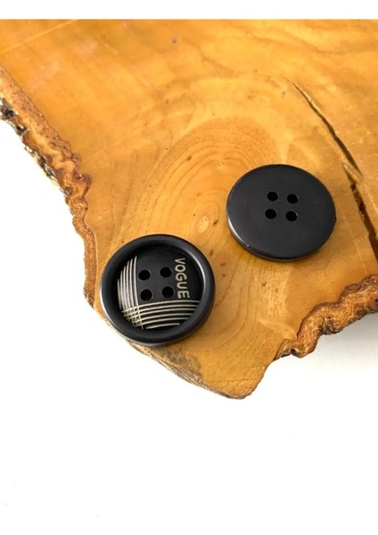 21,5 mm Siyah-Bej Polyster Düğme (15 Adet) fiyatları