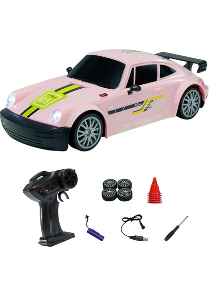 Rc Araba 2.4g 15 Km/saat 1/24 Dört Tekerlekli Yüksek Hızlı Sürücü Drift Arabalar Simüle Yarış Oyuncakları Pembe (Yurt Dışından)