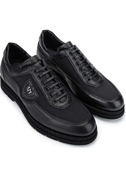 Erkek Hakiki Deri Siyah Casual Ayakkabı 664 K43663 Erk Ayk SK24-25 Nero fiyatları