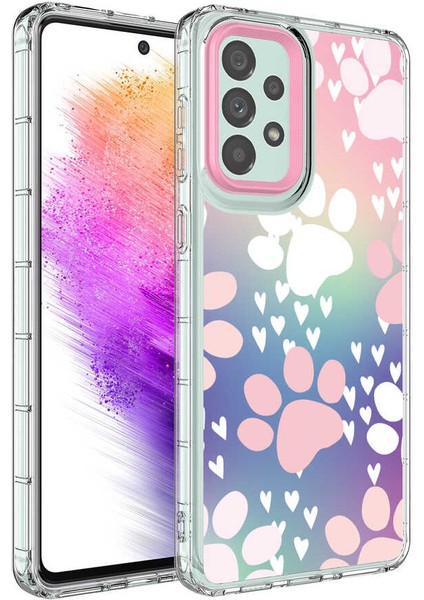 Galaxy A23 Kılıf Kamera Korumalı Renkli Desenli Sert Silikon Zore Korn Kapak-No7