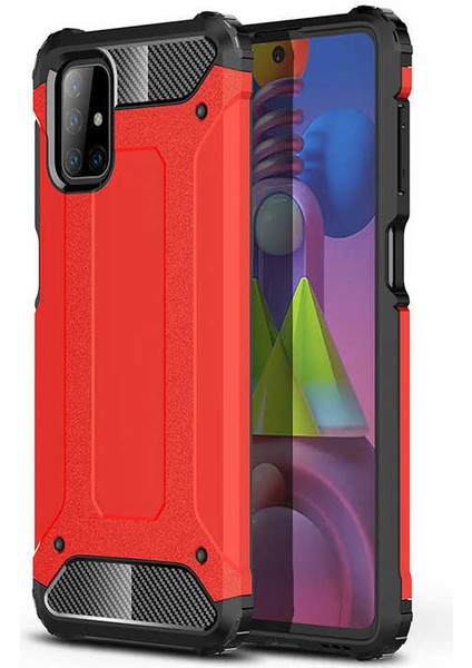 Galaxy M51 Kılıf Zore Crash Silikon Kapak-Kırmızı