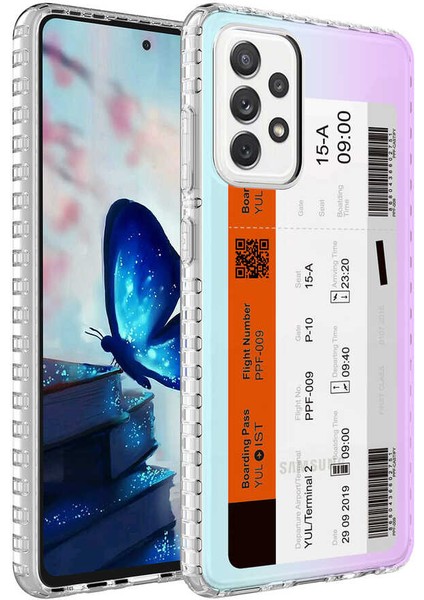 Galaxy A23 Kılıf Airbag Kenarlı Renkli Desenli Silikon Zore Elegans Kapak-No1