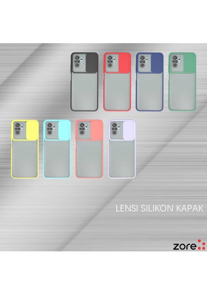 Xiaomi Redmi Note 10 Kılıf Zore Lensi Kapak-Turkuaz