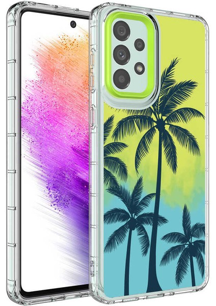 Galaxy A23 Kılıf Kamera Korumalı Renkli Desenli Sert Silikon Zore Korn Kapak-No8