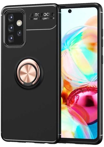 Galaxy A52 Kılıf Zore Ravel Silikon Kapak-Siyah-Rose Gold