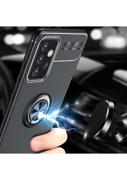 Galaxy A52 Kılıf Zore Ravel Silikon Kapak-Siyah-Rose Gold