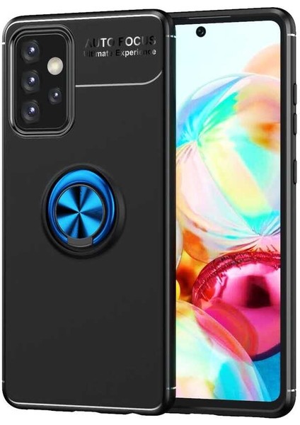 Galaxy A52 Kılıf Zore Ravel Silikon Kapak-Siyah-Mavi