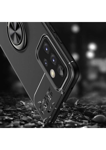 Galaxy A52 Kılıf Zore Ravel Silikon Kapak-Siyah-Mavi