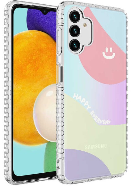 Galaxy A13 4g Kılıf Airbag Kenarlı Renkli Desenli Silikon Zore Elegans Kapak-No7