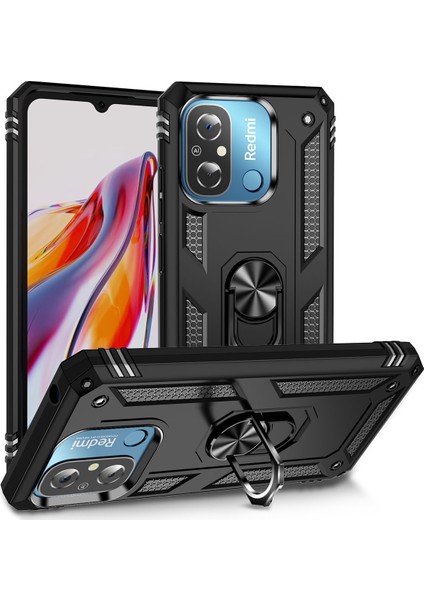 Xiaomi Redmi 12C Kılıf Zore Vega Kapak-Siyah