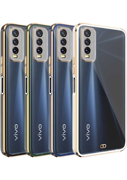 Vivo Y20S Kılıf Zore Voit Clear Kapak-Lacivert