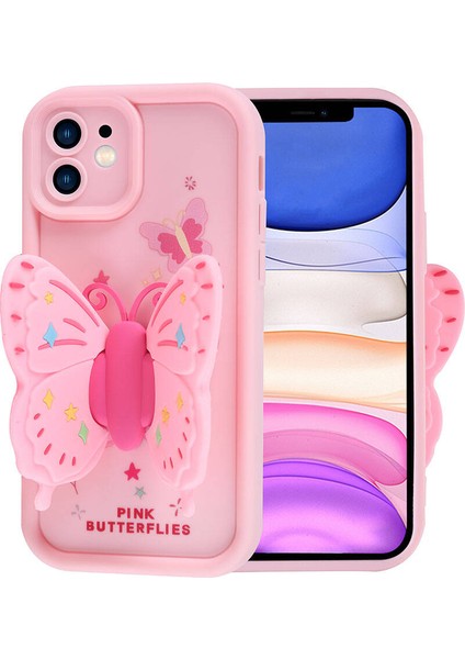 Apple iPhone 11 Kılıf Kamera Korumalı Figür Tasarımlı Zore Kapya Kapak-Koyu Kahve