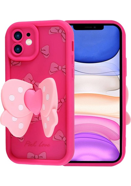 Apple iPhone 11 Kılıf Kamera Korumalı Figür Tasarımlı Zore Kapya Kapak-Koyu Kahve