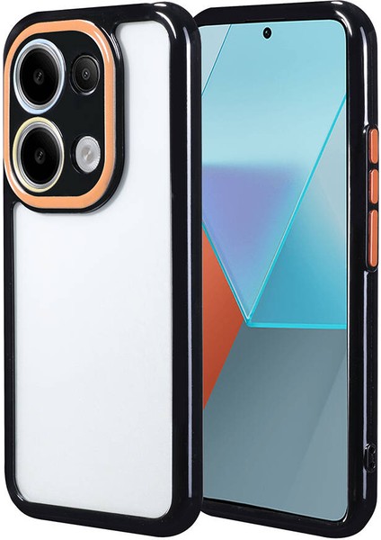 Xiaomi Poco M6 Pro 4g Kılıf Kamera Korumalı Renkli Kenar ve Çerçeve Tasarımlı Zore Vitamin Kapak-Siy