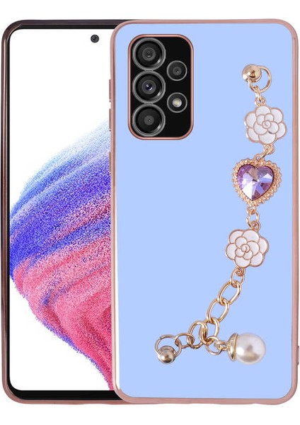 Galaxy A52 Kılıf El Tutamaçlı Kamera Korumalı Zore Taka Silikon Kapak-Mor