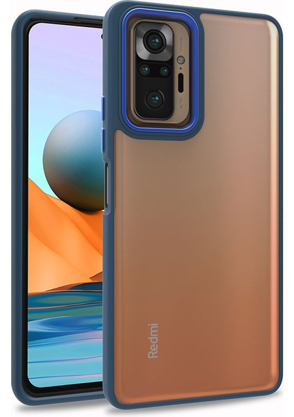 Xiaomi Redmi Note 10 Pro Kılıf Zore Flora Kapak-Mavi