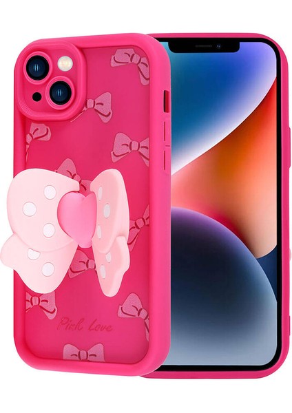 Apple iPhone 14 Kılıf Kamera Korumalı Figür Tasarımlı Zore Kapya Kapak-Koyu Kahve
