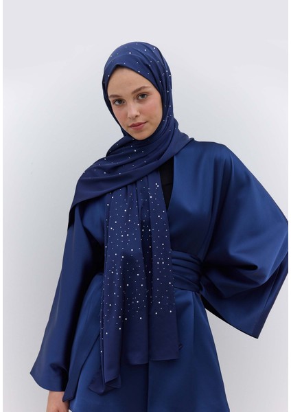 Strass Taşlı Ipeksi Şal Lacivert fiyatları