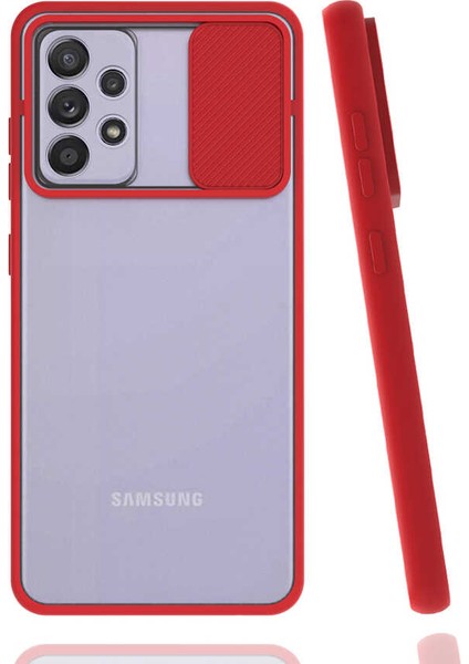Galaxy A52 Kılıf Zore Lensi Kapak-Kırmızı
