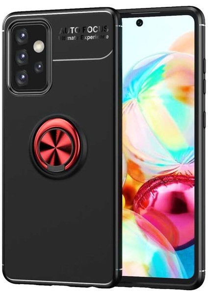 Galaxy A72 Kılıf Zore Ravel Silikon Kapak-Siyah-Kırmızı