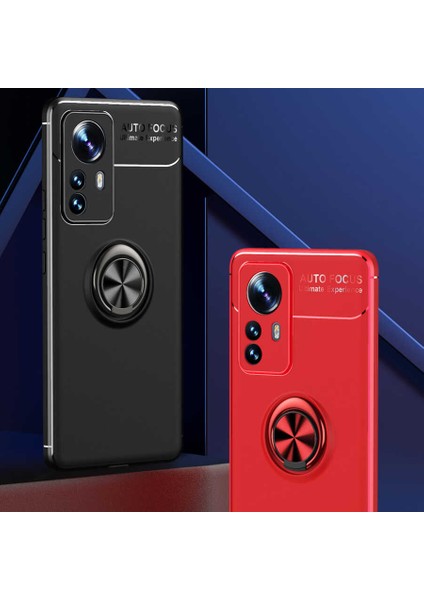 Xiaomi Mi 12 Pro Kılıf Zore Ravel Silikon Kapak-Siyah-Kırmızı