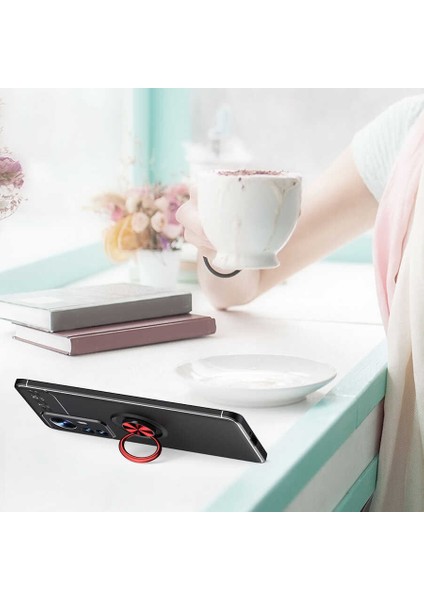 Xiaomi Mi 12 Pro Kılıf Zore Ravel Silikon Kapak-Siyah-Kırmızı