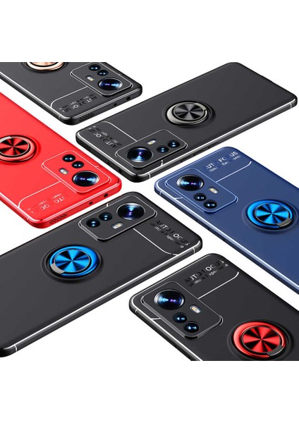 Xiaomi Mi 12 Pro Kılıf Zore Ravel Silikon Kapak-Siyah-Kırmızı
