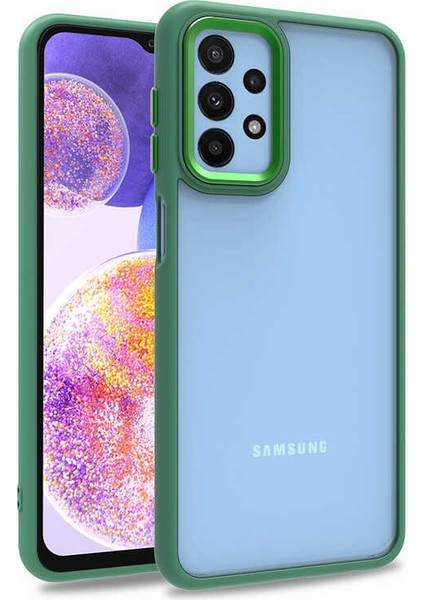 Galaxy A23 Kılıf Zore Flora Kapak-Yeşil