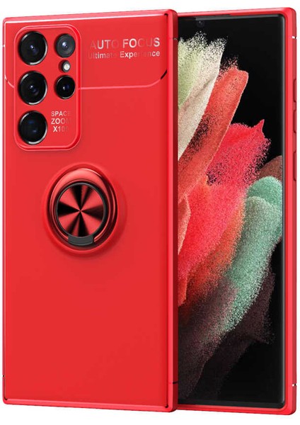 Galaxy S22 Ultra Kılıf Zore Ravel Silikon Kapak-Kırmızı