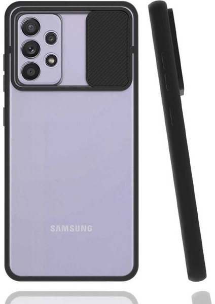 Galaxy A72 Kılıf Zore Lensi Kapak-Siyah
